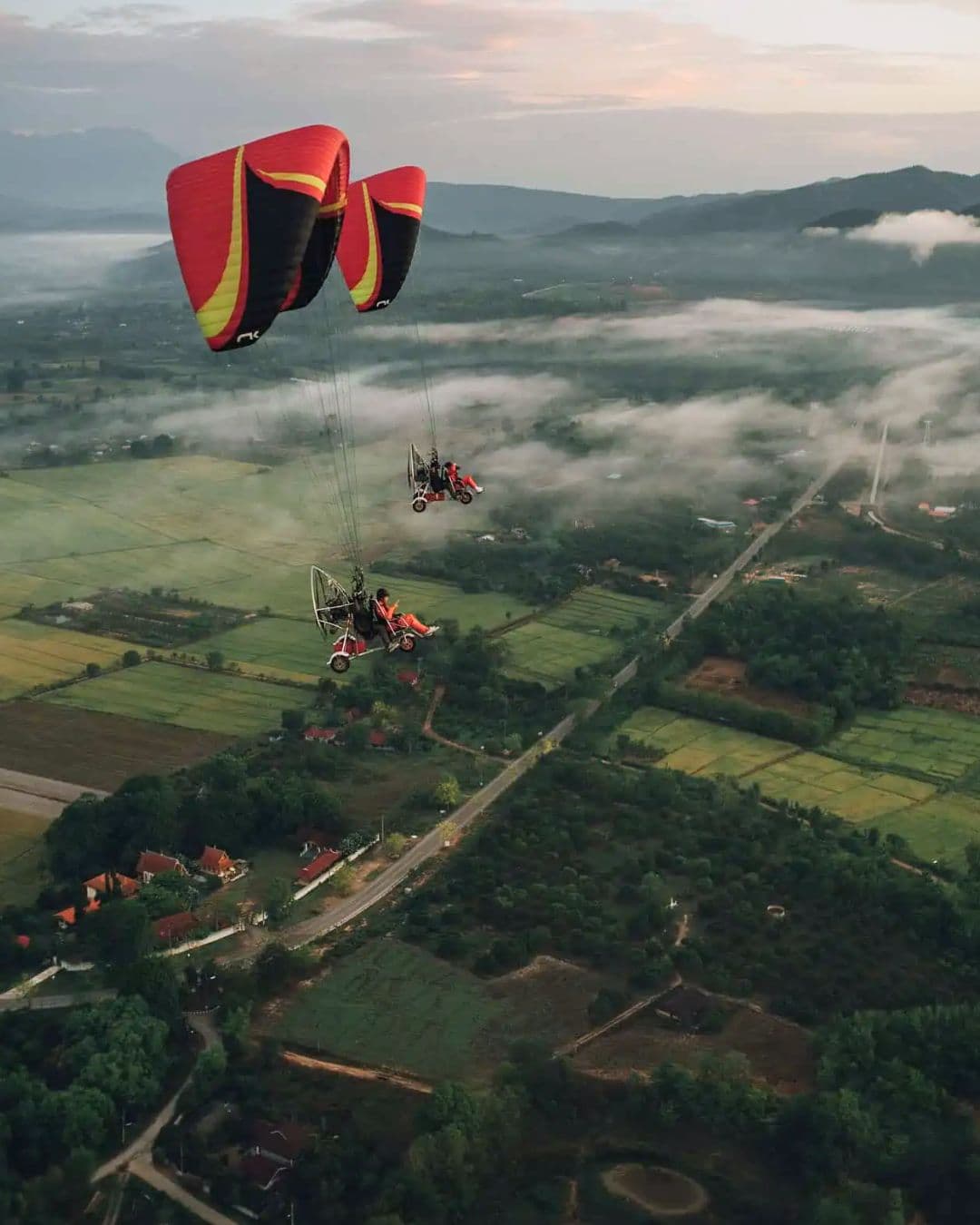 Paramotor flight over Chiang Mai